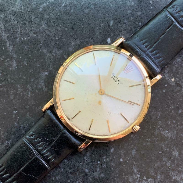 ROLEX Men's 18k Rolex Geneve 9568 Ultra-Thin Hand-Wind, c.1950s Swiss