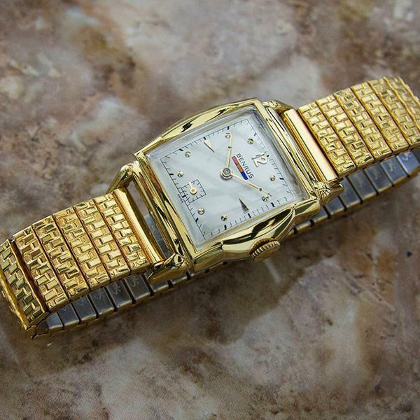 Benrus 1940s Swiss Made Gold Plated Unisex Ladies Manual Luxury Dress Watch