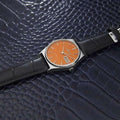 Citizen Day Date Manual Wind Men's Retro Dress Watch Orange Dial c.1970s