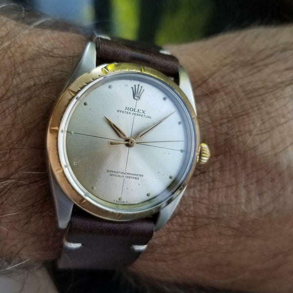 ROLEX Men's 18K and SS Oyster Perpetual 1008 Zephyr Automatic c.1967 Swiss