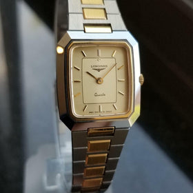 Longines Ladies 1980s Gold Plated Stainless Quartz Luxury Swiss Watch