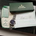 ROLEX Men's Oyster Perpetual Date 1501 Blue Dial, 1971 w/Service Box/Paper