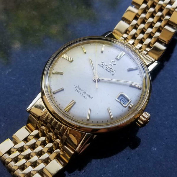 OMEGA Men's 18k Gold-Plated Seamaster DeVille Automatic w/Date c.1966 Swiss