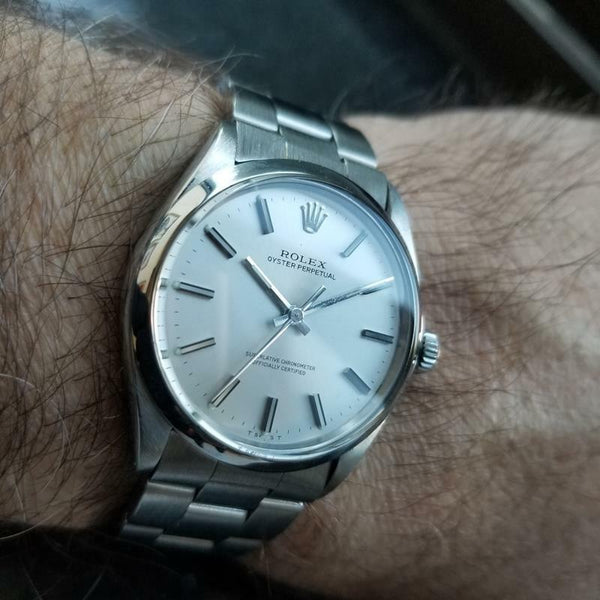 ROLEX Oyster Perpetual 1002 Stainless Steel Automatic, 7 inch c.1976 Swiss