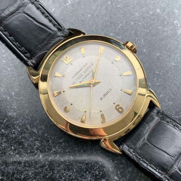 ULYSSE NARDIN Men's 18kt Solid Gold Automatic Dress Watch, c.1960s Swiss