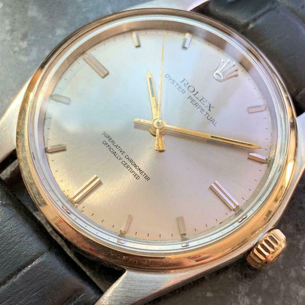 ROLEX Mens Oyster Perpetual Gold & SS 1018 Automatic 1966 Swiss Vintage