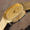 Elgin Swiss Made 1980s Mens Luxury 30mm Gold Plated Men's Quartz Dress Watch