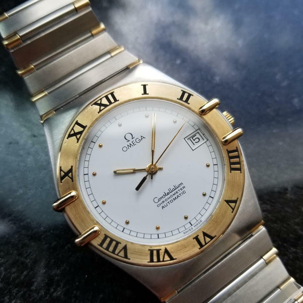 OMEGA Men's Constellation 18K Gold & SS 368.1075 Automatic c.1980s Swiss