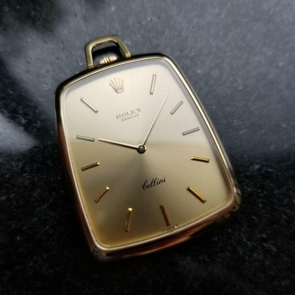 ROLEX Rare Solid 18K Gold Cellini Pocket Watch 3727 Hand-Wind c.1973 Swiss