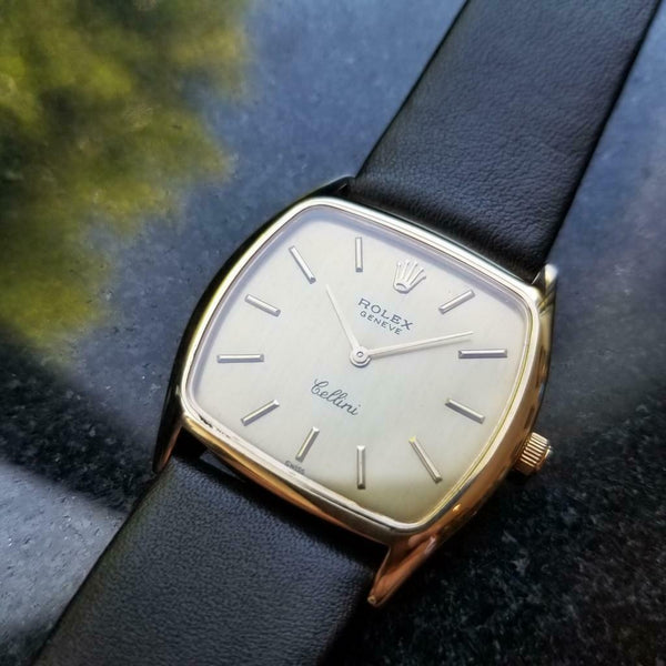 ROLEX Men's 14K Solid Gold Cellini 3805 Hand-Wind Dress Watch c.1970s