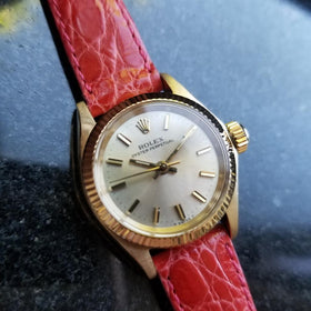 ROLEX Solid 18K Ladies Oyster Perpetual 6619 Automatic Dress Watch c.1967