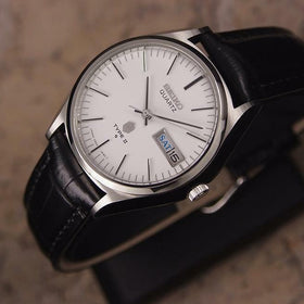 Seiko Type II Quartz Vintage 1980s Men's Stainless Steel Made in Japan Watch