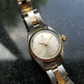 ROLEX Ladies 14K Gold & ss Oyster Perpetual 6804 Automatic, c.1969 Swiss