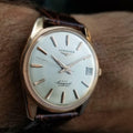 LONGINES Men's 18K Rose Gold Conquest 9041 Automatic w/Date c.1960s Swiss