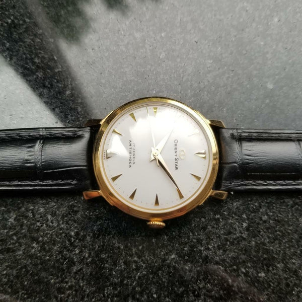 ORIENT STAR Men's Gold-Plated & SS Dress Watch, c.1960s Vintage Japan