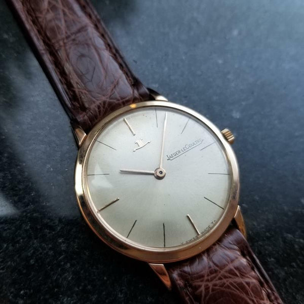 JAEGER LECOULTRE Men's 18K Solid Rose Gold Manual Hand-Wind, c.1960s Swiss