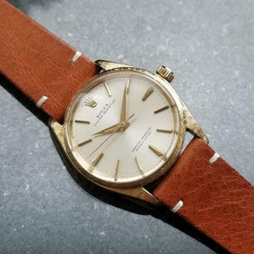 ROLEX Men's 18K Gold Rolex Oyster perpetual Automatic c.1963 Swiss Vintage