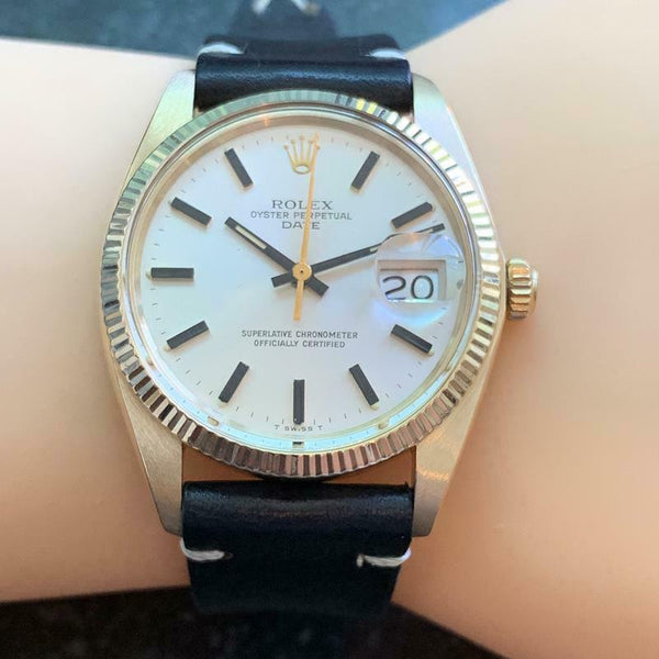 ROLEX Men's 14K Gold Oyster Date 1503 Automatic, c.1978 Swiss Vintage