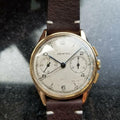 ZENITH Men's Solid 18K Gold Chronograph ref.166 Dress Watch, c.1950s Swiss