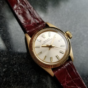 ROLEX Ladies 18K Gold Oyster Perpetual 6619 Automatic w Box, c.1968 Swiss