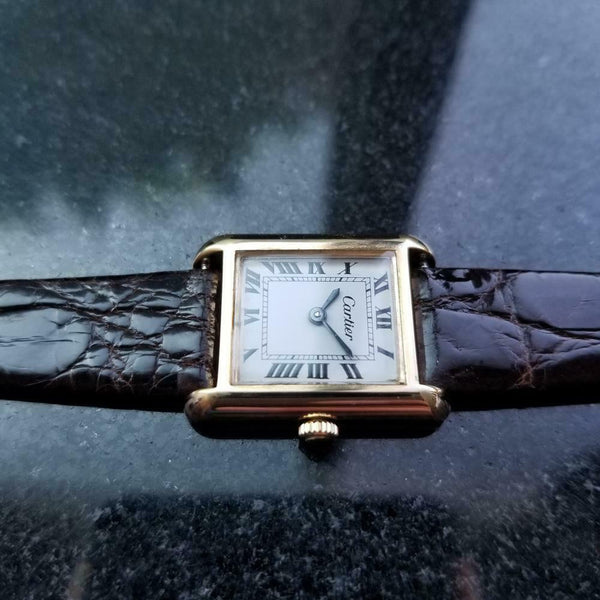 CARTIER Ladies Tank  18k Gold Electroplated Manual Wind, c.1970s Swiss