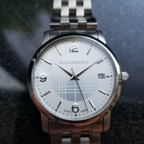 BURBERRY Men's All-Stainless Steel BU1308 Quartz w/Date 37mm, c.2000s Swiss