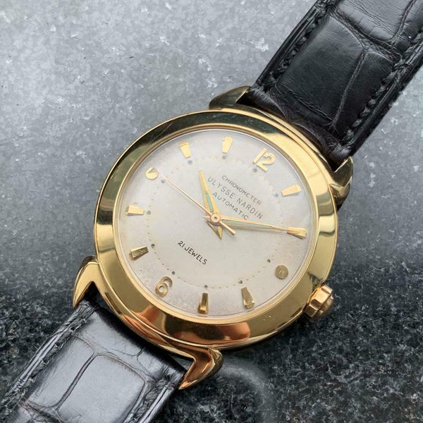 ULYSSE NARDIN Men's 18kt Solid Gold Automatic Dress Watch, c.1960s Swiss