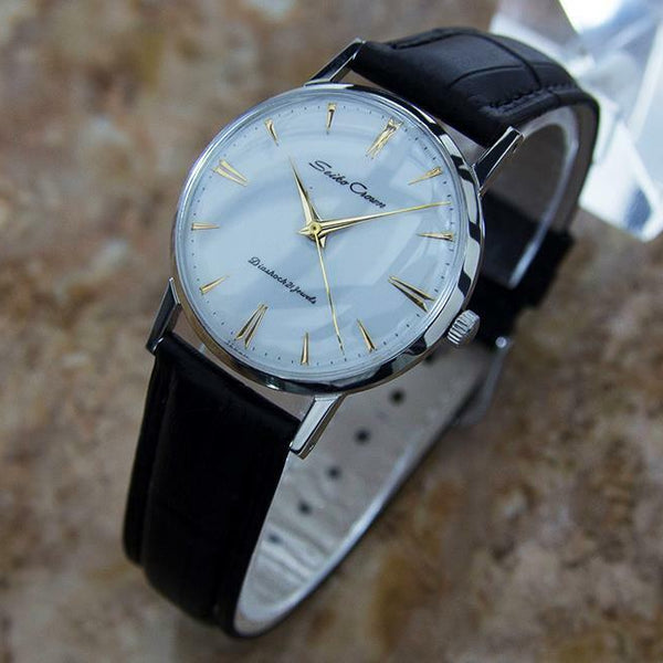 Seiko Crown 1950s Stainless Steel Manual Japanese Collectible Dress Watch