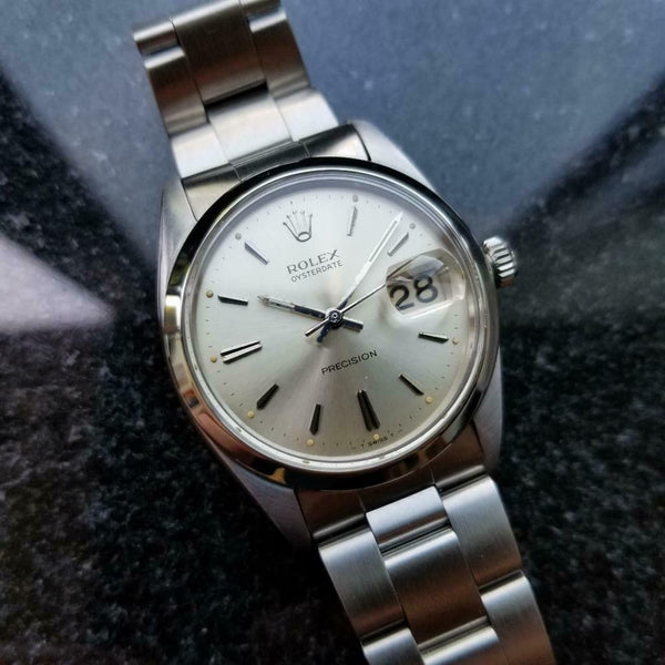 Rolex Vintage Precision Oysterdate 1954 6694 Manual Mens Stainless Watch