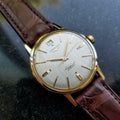 Longines Conquest Automatic Vintage 18k Yel Gold 1960s Mens Watch on Croc