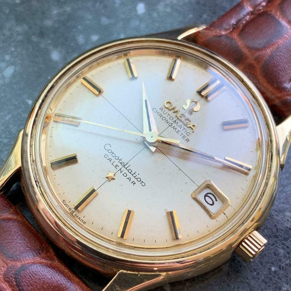 OMEGA Men's 18K Gold Constellation Calendar Automatic w/Date c.1960s Swiss