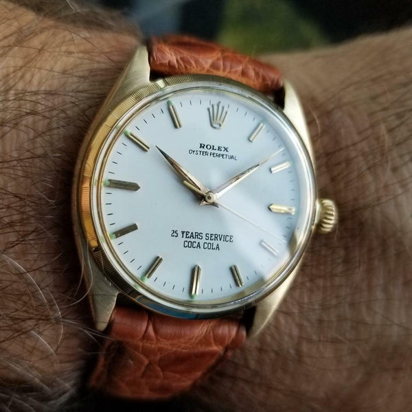 Rolex Oyster Perpetual Vintage 1962 Coca Cola Solid 14k Gold 1003 Automatc