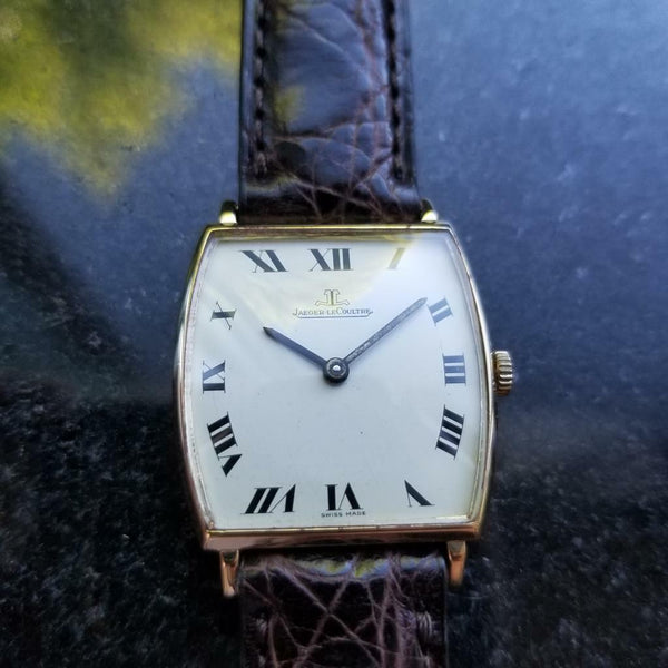 JAEGER LECOULTRE Men's Midsize/Unisex 18K Gold Tonneau Classic c.1960s