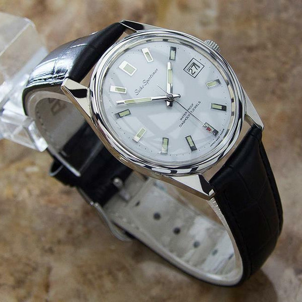 Seiko Sportsman 1960s Japanese Manual Mens Vintage Stainless Steel Watch