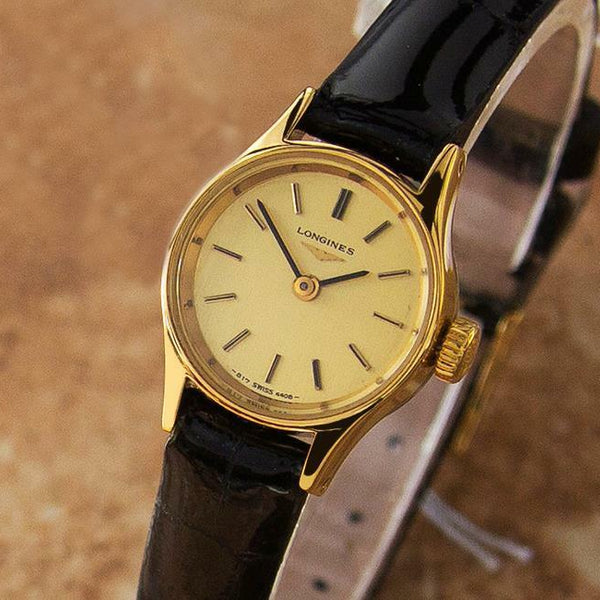 Longines 1980s Petite Gold-Plated Ladies Swiss Made Cocktail Dress Watch