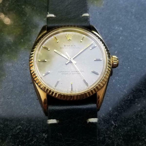 ROLEX Men's 18k Gold Oyster Perpetual 1002 Automatic, c.1966 Vintage