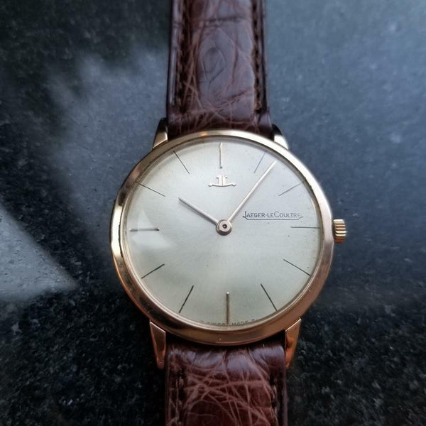 JAEGER LECOULTRE Men's 18K Solid Rose Gold Manual Hand-Wind, c.1960s Swiss