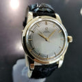 Omega 1960s Solid 14k Gold Swiss 34mm Automatic Bumper Mens Vintage Watch