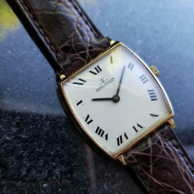 JAEGER LECOULTRE Men's Midsize/Unisex 18K Gold Tonneau Classic c.1960s