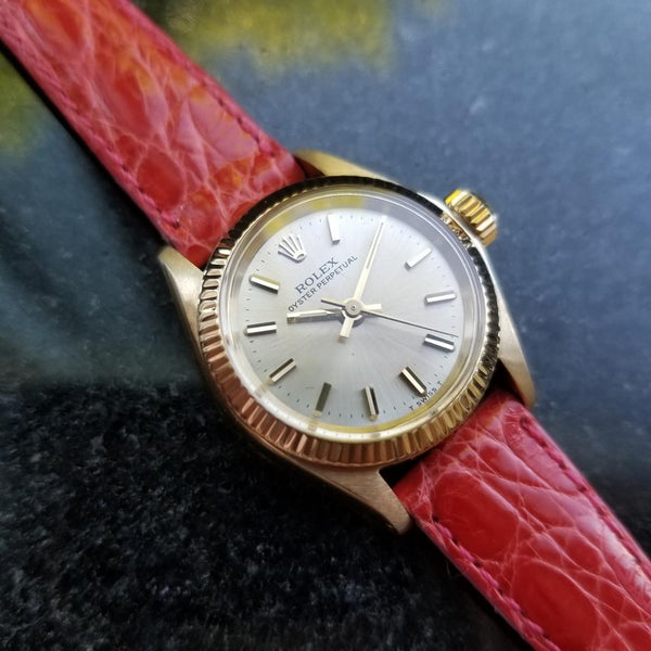 ROLEX Solid 18K Ladies Oyster Perpetual 6619 Automatic Dress Watch c.1967