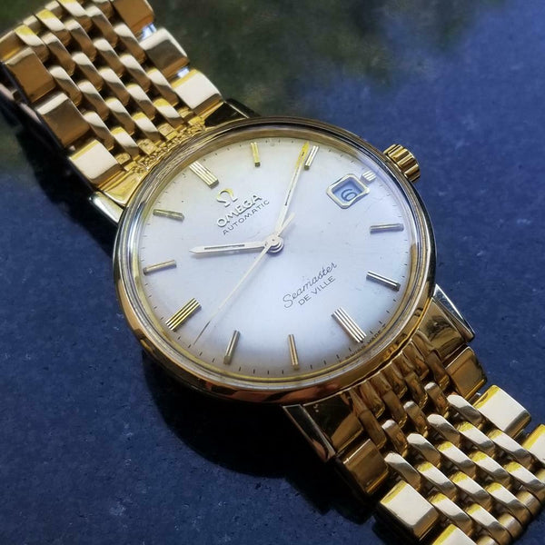 OMEGA Men's 18k Gold-Plated Seamaster DeVille Automatic w/Date c.1966 Swiss