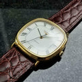 LONGINES Men's 18k Gold-Plated L729 Quartz Dress Watch w/Date c.1980s Swiss