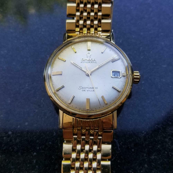 OMEGA Men's 18k Gold-Plated Seamaster DeVille Automatic w/Date c.1966 Swiss