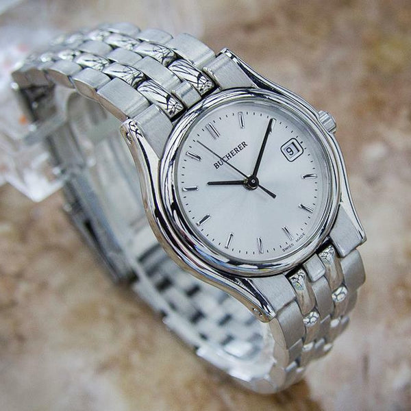 Bucherer Swiss Made Ladies Stainless Steel Luxury Quartz c 2000 Dress Watch