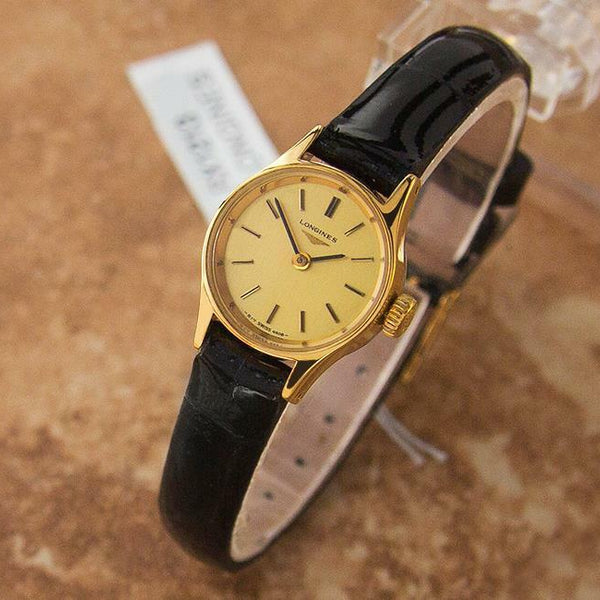 Longines 1980s Petite Gold-Plated Ladies Swiss Made Cocktail Dress Watch