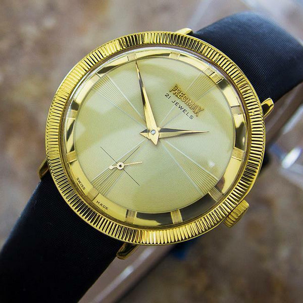 Precimax Swiss Made Gold Plated Manual Dress Watch For Men Circa 1960s