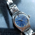 ROLEX Ladies Oyster Perpetual 6723 Automatic Blue Dial c.1973 All Original