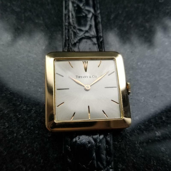 TIFFANY & CO. Men's Midsize 18K Solid Gold 21J Hand-Wind, c.1960s Swiss