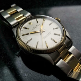 ROLEX Men's 18K & SS Oyster Perpetual 1004 Automatic, c.1952 Swiss Vintage