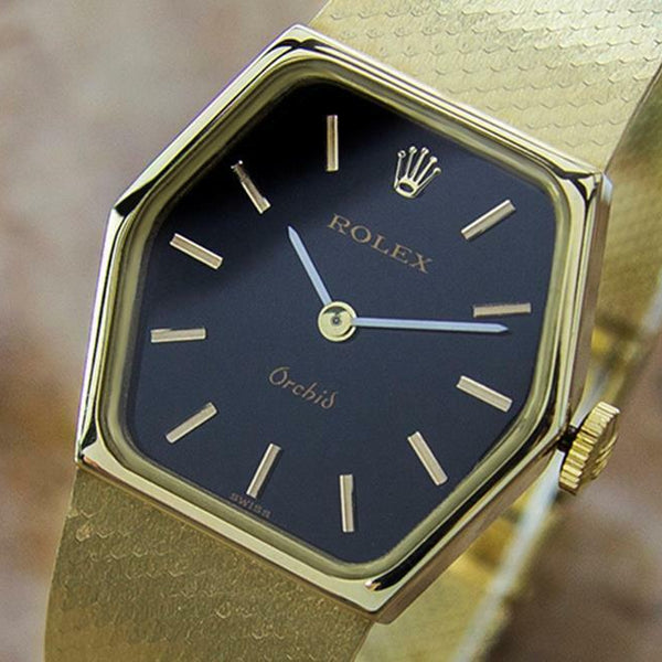 Vintage Rolex Orchid 18k Manual Original Swiss Lady's Dress luxury watch 70s